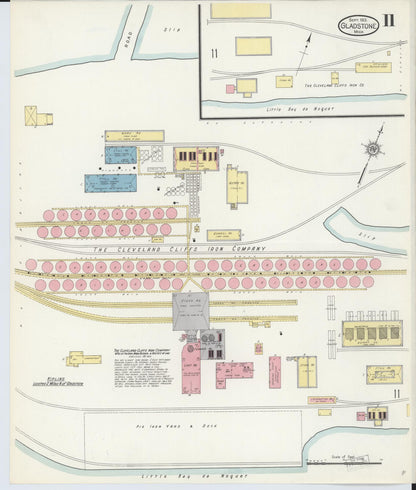 Sanborn Fire Insurance Map from Gladstone, Delta County, Michigan (1913), Sheet #0011 - Complete Map Set gallery image, historic Sanborn map, vintage wall art, Michigan Michigan