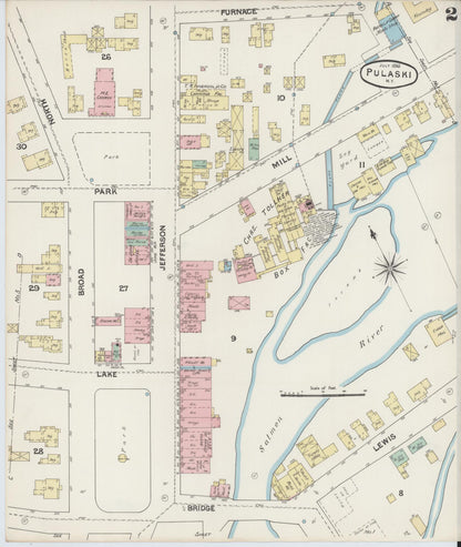 Sanborn Fire Insurance Map from Pulaski, Oswego County, New York (1890), Sheet #0002 - Complete Map Set gallery image, historic Sanborn map, vintage wall art, New York New York
