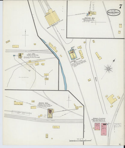 Sanborn Fire Insurance Map from Negaunee, Marquette County, Michigan (1892), Sheet #0007 - Complete Map Set gallery image, historic Sanborn map, vintage wall art, Michigan Michigan