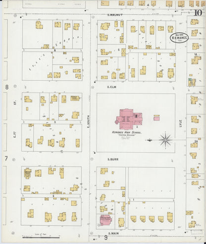 Sanborn Fire Insurance Map from Kewanee, Henry County, Illinois (1899), Sheet #0010 - Complete Map Set gallery image, historic Sanborn map, vintage wall art, Illinois Illinois