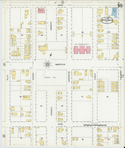 Sanborn Fire Insurance Map from Brunswick, Glynn County, Georgia (1898), Sheet #0016 - Complete Map Set gallery image, historic Sanborn map, vintage wall art, Georgia Georgia
