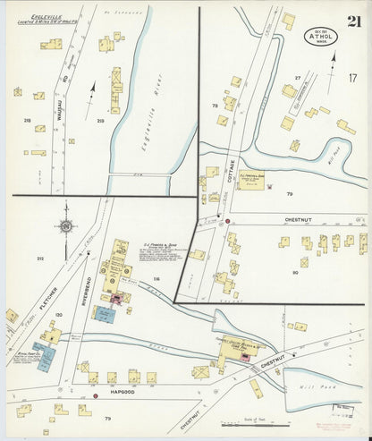 Sanborn Fire Insurance Map from Athol, Worcester County, Massachusetts (1911), Sheet #0021 - Complete Map Set gallery image, historic Sanborn map, vintage wall art, Massachusetts Massachusetts