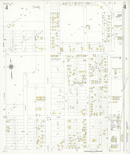 Sanborn Fire Insurance Map from Refugio, Refugio County, Texas (1935), Sheet #0004 - Historic Sanborn Fire Insurance Map Print, vintage old map wall art, antique decor, genealogy gift, Texas Texas map