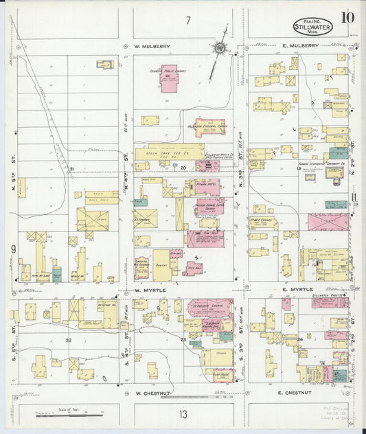 Sanborn Fire Insurance Map from Stillwater, Washington County, Minnesota (1910), Sheet #0010 - Historic Sanborn Fire Insurance Map Print, vintage old map wall art, antique decor, genealogy gift, Minnesota Minnesota map