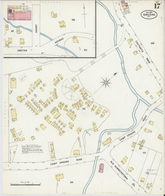 Sanborn Fire Insurance Map from Sing Sing, Westchester County, New York (1897), Sheet #0017 - Historic Sanborn Fire Insurance Map Print, vintage old map wall art, antique decor, genealogy gift, New York New York map