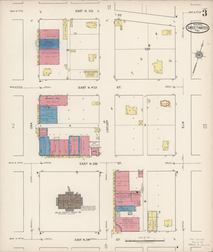 Sanborn Fire Insurance Map from Sweetwater, Nolan County, Texas (1922), Sheet #0003 - Complete Map Set gallery image, historic Sanborn map, vintage wall art, Texas Texas