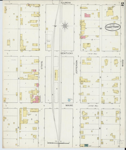 Sanborn Fire Insurance Map from Camp Point, Adams County, Illinois (1893), Sheet #0002 - Historic Sanborn Fire Insurance Map Print, vintage old map wall art, antique decor, genealogy gift, Illinois Illinois map