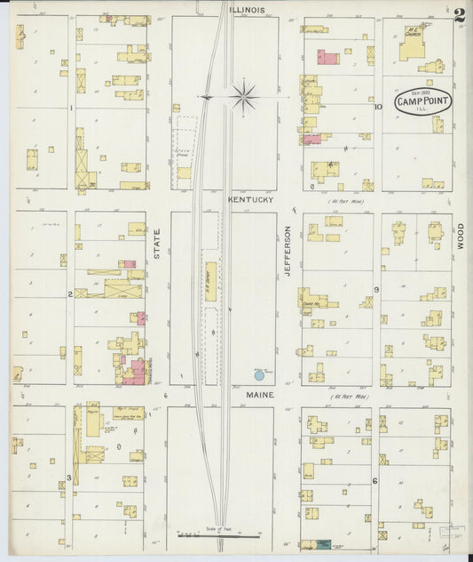 Sanborn Fire Insurance Map from Camp Point, Adams County, Illinois (1893), Sheet #0002 - Historic Sanborn Fire Insurance Map Print, vintage old map wall art, antique decor, genealogy gift, Illinois Illinois map