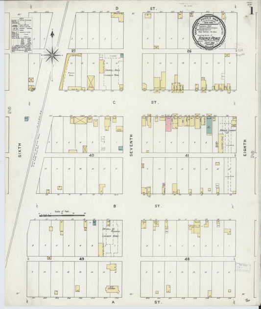 Sanborn Fire Insurance Map from Round Pond Station, Grant County, Oklahoma (1894), Sheet #0001 - Historic Sanborn Fire Insurance Map Print, vintage old map wall art, antique decor, genealogy gift, Oklahoma Oklahoma map