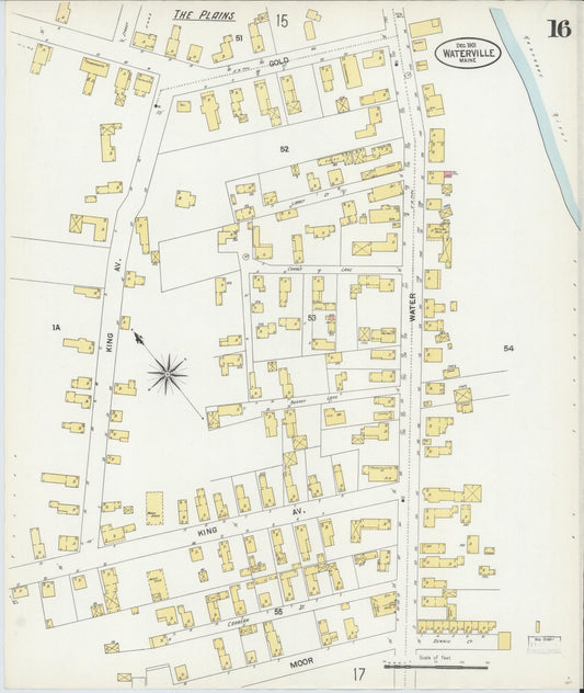Sanborn Fire Insurance Map from Waterville, Kennebec County, Maine (1901), Sheet #0016 - Historic Sanborn Fire Insurance Map Print, vintage old map wall art, antique decor, genealogy gift, Maine Maine map
