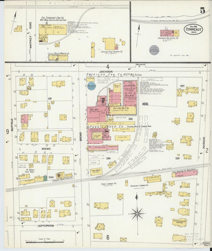 Sanborn Fire Insurance Map from Conneaut, Ashtabula County, Ohio (1902), Sheet #0005 - Historic Sanborn Fire Insurance Map Print, vintage old map wall art, antique decor, genealogy gift, Ohio Ohio map