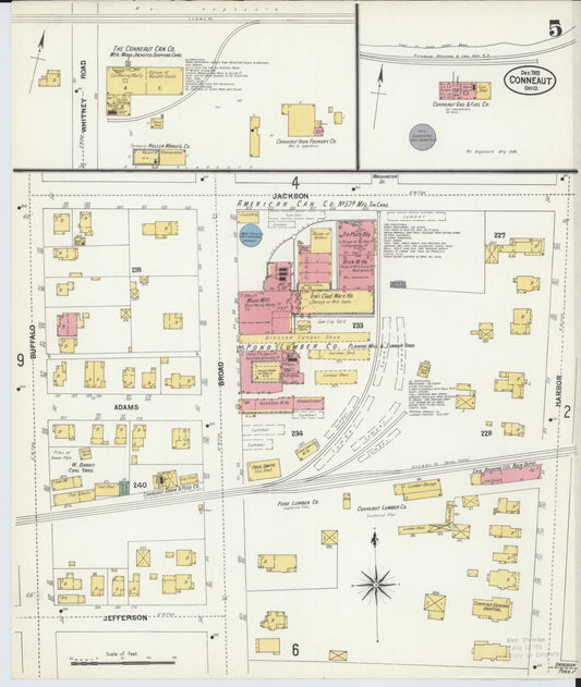 Sanborn Fire Insurance Map from Conneaut, Ashtabula County, Ohio (1902), Sheet #0005 - Historic Sanborn Fire Insurance Map Print, vintage old map wall art, antique decor, genealogy gift, Ohio Ohio map