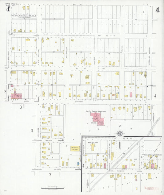 Sanborn Fire Insurance Map from Coal City, Grundy County, Illinois (1933), Sheet #0004 - Historic Sanborn Fire Insurance Map Print, vintage old map wall art, antique decor, genealogy gift, Illinois Illinois map