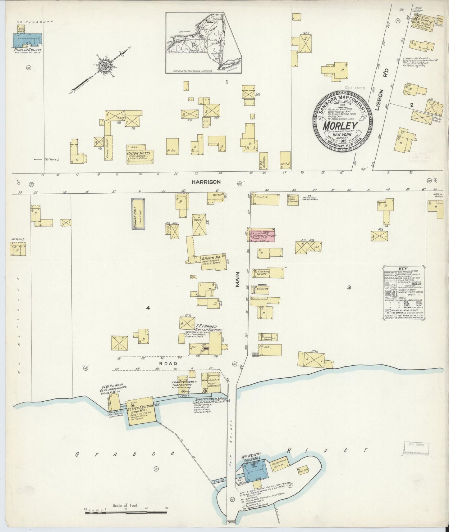 Sanborn Fire Insurance Map from Morley, St. Lawrence County, New York. (1913) – Historic Sanborn Fire Insurance Map Print