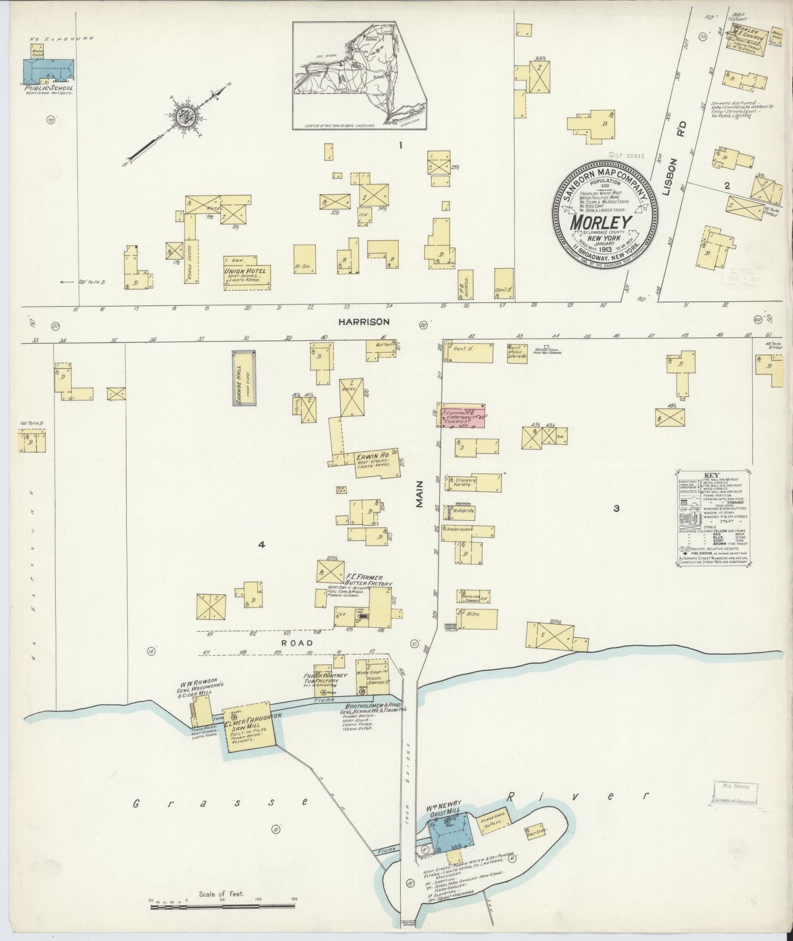 Sanborn Fire Insurance Map from Morley, St. Lawrence County, New York. (1913) – Historic Sanborn Fire Insurance Map Print
