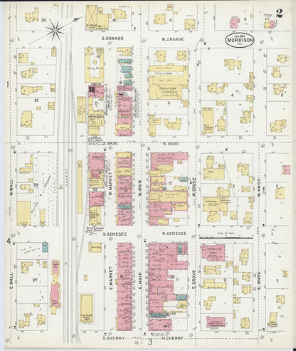 Sanborn Fire Insurance Map from Morrison, Whiteside County, Illinois (1903), Sheet #0002 - Historic Sanborn Fire Insurance Map Print, vintage old map wall art, antique decor, genealogy gift, Illinois Illinois map