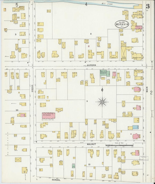 Sanborn Fire Insurance Map from Moravia, Cayuga County, New York (1898), Sheet #0003 - Historic Sanborn Fire Insurance Map Print, vintage old map wall art, antique decor, genealogy gift, New York New York map