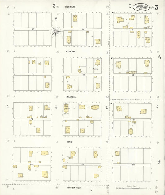 Sanborn Fire Insurance Map from Davenport, Lincoln County, Washington (1902), Sheet #0005 - Historic Sanborn Fire Insurance Map Print, vintage old map wall art, antique decor, genealogy gift, Washington Washington map