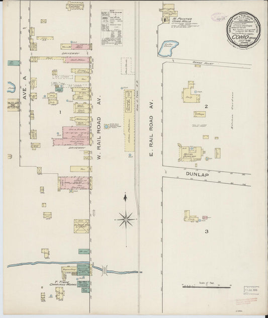 Sanborn Fire Insurance Map from Como, Panola County, Mississippi (1886), Sheet #0001 - Historic Sanborn Fire Insurance Map Print, vintage old map wall art, antique decor, genealogy gift, Mississippi Mississippi map