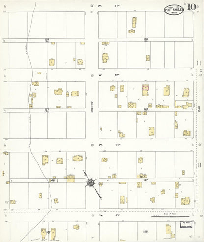 Sanborn Fire Insurance Map from Port Angeles, Clallam County, Washington (1911), Sheet #0010 - Complete Map Set gallery image, historic Sanborn map, vintage wall art, Washington Washington