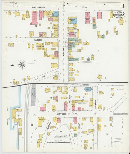 Sanborn Fire Insurance Map from Rhinebeck, Dutchess County, New York (1900), Sheet #0003 - Complete Map Set gallery image, historic Sanborn map, vintage wall art, New York New York