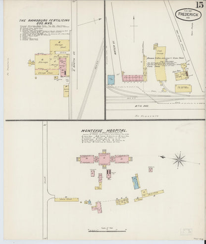 Sanborn Fire Insurance Map from Frederick, Frederick County, Maryland (1887), Sheet #0015 - Complete Map Set gallery image, historic Sanborn map, vintage wall art, Maryland Maryland