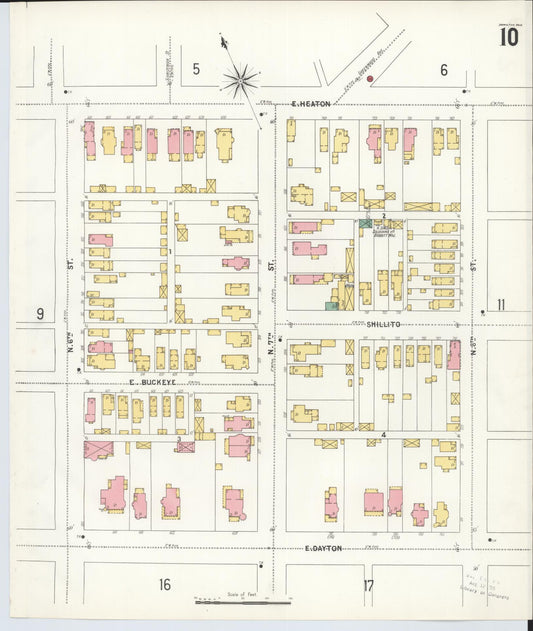 Sanborn Fire Insurance Map from Hamilton, Butler County, Ohio (1899), Sheet #0010 - Historic Sanborn Fire Insurance Map Print, vintage old map wall art, antique decor, genealogy gift, Ohio Ohio map