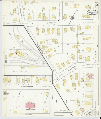 Sanborn Fire Insurance Map from Painesville, Lake County, Ohio (1911), Sheet #0005 - Complete Map Set gallery image, historic Sanborn map, vintage wall art, Ohio Ohio