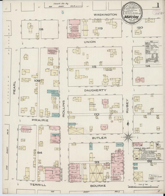 Sanborn Fire Insurance Map from Macon, Macon County, Missouri (1885), Sheet #0001 - Complete Map Set gallery image, historic Sanborn map, vintage wall art, Missouri Missouri
