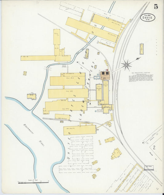 Sanborn Fire Insurance Map from Davis, Tucker County, West Virginia (1904), Sheet #0005 - Historic Sanborn Fire Insurance Map Print, vintage old map wall art, antique decor, genealogy gift, West Virginia West Virginia map