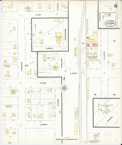 Sanborn Fire Insurance Map from Algona, Kossuth County, Iowa (1907), Sheet #0006 - Historic Sanborn Fire Insurance Map Print