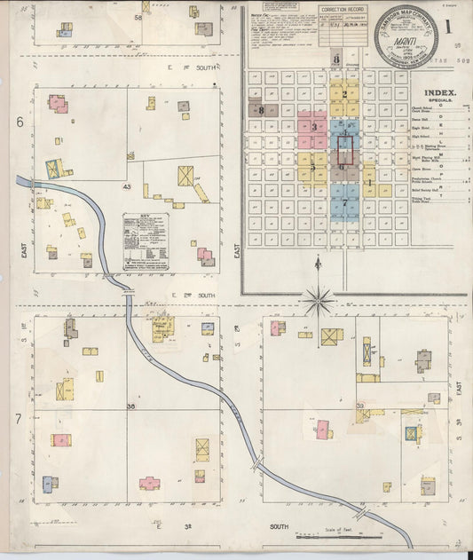 Sanborn Fire Insurance Map from Manti, Sanpete County, Utah (1931), Sheet #0001 - Complete Map Set gallery image, historic Sanborn map, vintage wall art, Utah Utah