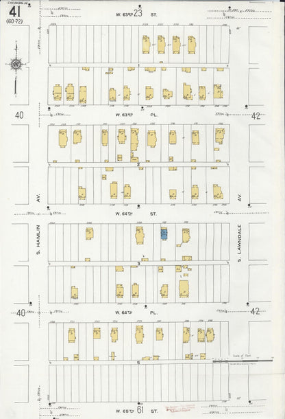 Sanborn Fire Insurance Map from Chicago, Cook County, Illinois (1920), Sheet #0041 - Historic Sanborn Fire Insurance Map Print, vintage old map wall art, antique decor, genealogy gift, Illinois Illinois map