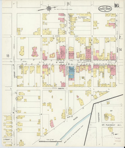 Sanborn Fire Insurance Map from Jersey Shore, Lycoming County, Pennsylvania (1913), Sheet #0016 - Complete Map Set gallery image, historic Sanborn map, vintage wall art, Pennsylvania Pennsylvania