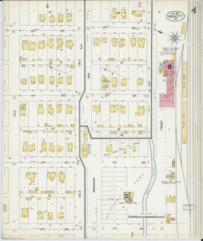 Sanborn Fire Insurance Map from Monett, Barry County, Missouri (1902), Sheet #0004 - Complete Map Set gallery image, historic Sanborn map, vintage wall art, Missouri Missouri