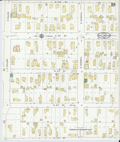 Sanborn Fire Insurance Map from Stillwater, Washington County, Minnesota (1910), Sheet #0019 - Historic Sanborn Fire Insurance Map Print, vintage old map wall art, antique decor, genealogy gift, Minnesota Minnesota map