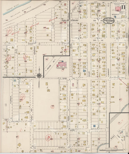 Sanborn Fire Insurance Map from Prosser, Benton County, Washington (1944), Sheet #0011 - Complete Map Set gallery image, historic Sanborn map, vintage wall art, Washington Washington
