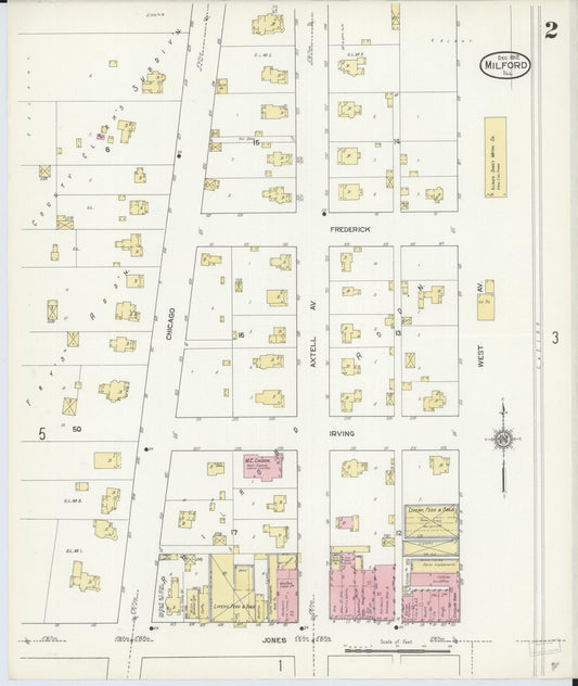 Sanborn Fire Insurance Map from Milford, Iroquois County, Illinois (1912), Sheet #0002 - Historic Sanborn Fire Insurance Map Print, vintage old map wall art, antique decor, genealogy gift, Illinois Illinois map