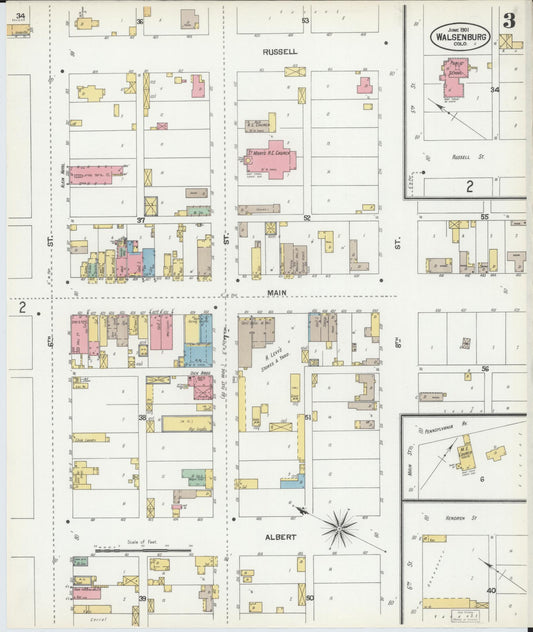 Sanborn Fire Insurance Map from Walsenburg, Huerfano County, Colorado (1901), Sheet #0003 - Historic Sanborn Fire Insurance Map Print, vintage old map wall art, antique decor, genealogy gift, Colorado Colorado map
