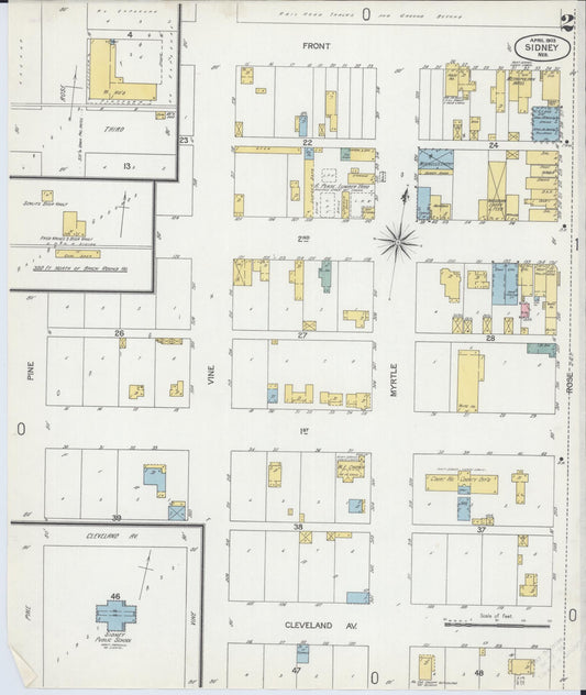 Sanborn Fire Insurance Map from Sidney, Cheyenne County, Nebraska (1903), Sheet #0002 - Historic Sanborn Fire Insurance Map Print, vintage old map wall art, antique decor, genealogy gift, Nebraska Nebraska map