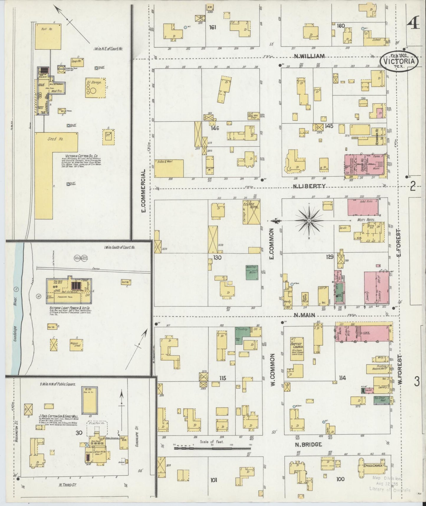 Sanborn Fire Insurance Map from Victoria, Victoria County, Texas (1902), Sheet #0004 - Historic Sanborn Fire Insurance Map Print, vintage old map wall art, antique decor, genealogy gift, Texas Texas map