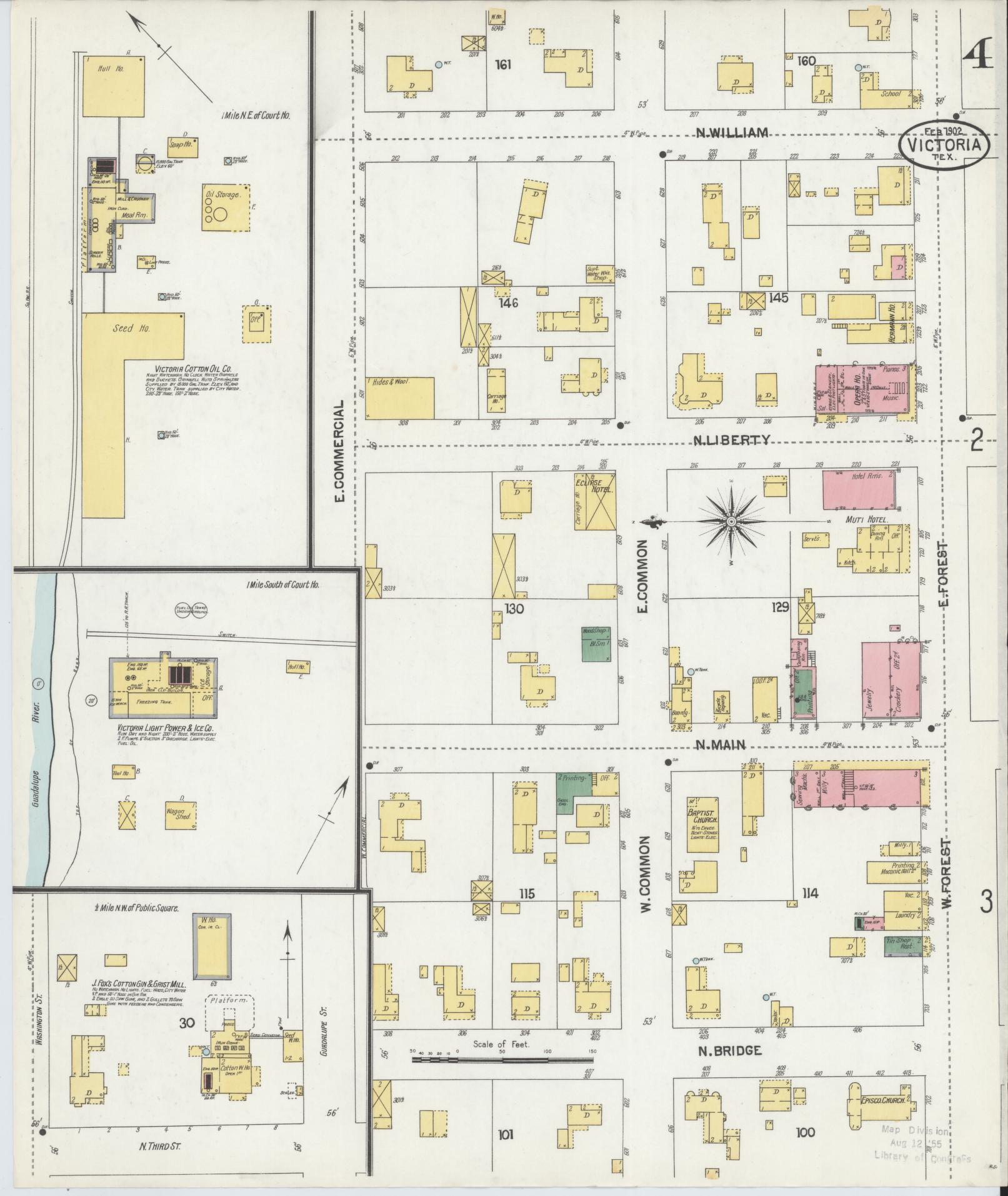 Sanborn Fire Insurance Map from Victoria, Victoria County, Texas (1902), Sheet #0004 - Historic Sanborn Fire Insurance Map Print, vintage old map wall art, antique decor, genealogy gift, Texas Texas map