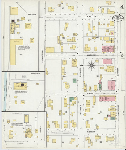 Sanborn Fire Insurance Map from Victoria, Victoria County, Texas (1902), Sheet #0004 - Historic Sanborn Fire Insurance Map Print, vintage old map wall art, antique decor, genealogy gift, Texas Texas map