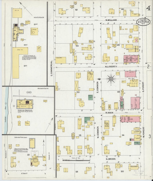 Sanborn Fire Insurance Map from Victoria, Victoria County, Texas (1902), Sheet #0004 - Historic Sanborn Fire Insurance Map Print, vintage old map wall art, antique decor, genealogy gift, Texas Texas map