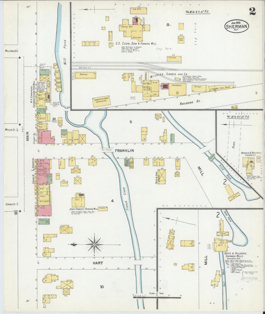 Sanborn Fire Insurance Map from Sherman, Chautauqua County, New York (1902), Sheet #0002 - Historic Sanborn Fire Insurance Map Print, vintage old map wall art, antique decor, genealogy gift, New York New York map