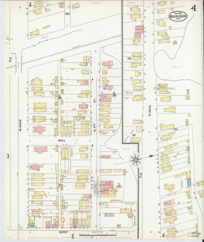 Sanborn Fire Insurance Map from Madison, Jefferson County, Indiana (1904), Sheet #0004 - Historic Sanborn Fire Insurance Map Print, vintage old map wall art, antique decor, genealogy gift, Indiana Indiana map