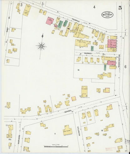 Sanborn Fire Insurance Map from Whitman, Plymouth County, Massachusetts (1905), Sheet #0005 - Complete Map Set gallery image, historic Sanborn map, vintage wall art, Massachusetts Massachusetts