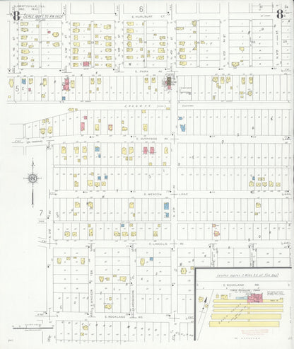 Sanborn Fire Insurance Map from Libertyville, Lake County, Illinois (1933), Sheet #0008 - Complete Map Set gallery image, historic Sanborn map, vintage wall art, Illinois Illinois