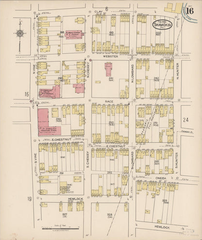 Sanborn Fire Insurance Map from Shamokin, Northumberland County, Pennsylvania (1922), Sheet #0016 - Historic Sanborn Fire Insurance Map Print, vintage old map wall art, antique decor, genealogy gift, Pennsylvania Pennsylvania map