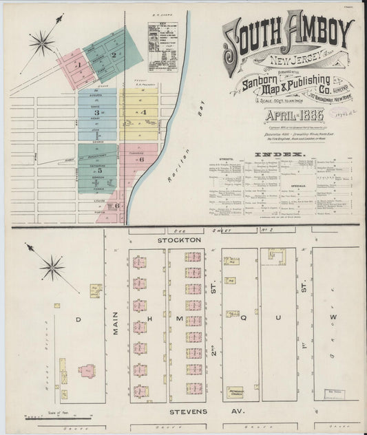 Sanborn Fire Insurance Map from South Amboy, Middlesex County, New Jersey. (1886) – Historic Sanborn Fire Insurance Map Print